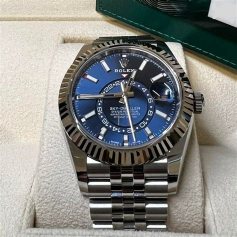 sky dweller rolex blue|rolex sky dweller price used.